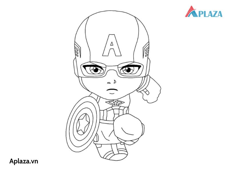 Bộ Tranh Tô Màu Captain America – Đội Trưởng Mỹ Siêu Ngầu Cho Bé