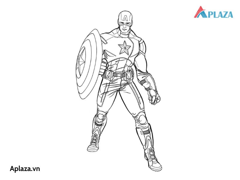 Bộ Tranh Tô Màu Captain America – Đội Trưởng Mỹ Siêu Ngầu Cho Bé