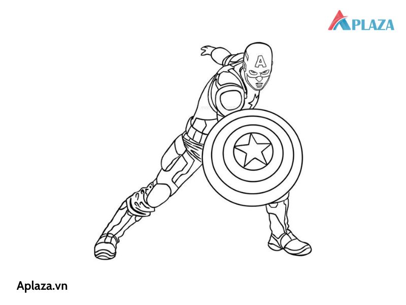 Bộ Tranh Tô Màu Captain America – Đội Trưởng Mỹ Siêu Ngầu Cho Bé