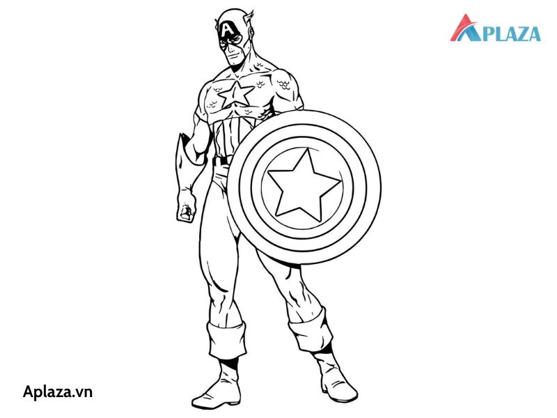 Bộ Tranh Tô Màu Captain America – Đội Trưởng Mỹ Siêu Ngầu Cho Bé