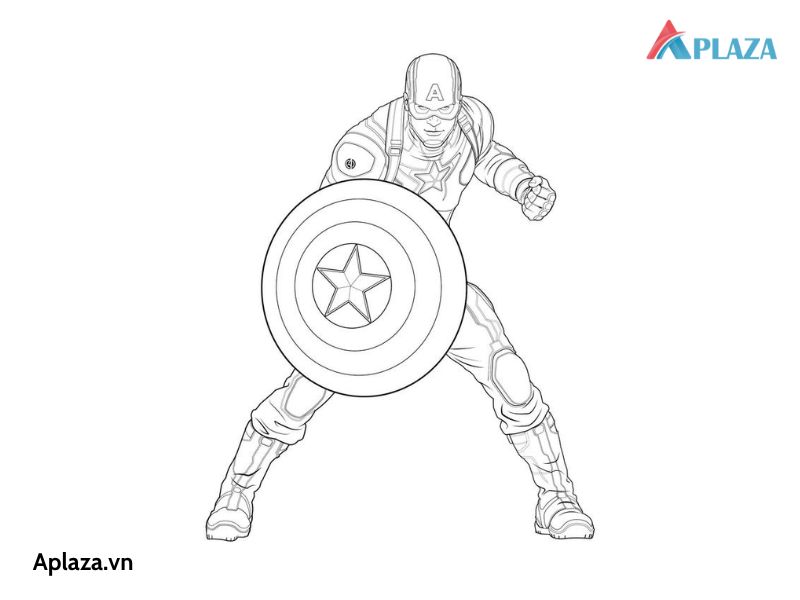 Bộ Tranh Tô Màu Captain America – Đội Trưởng Mỹ Siêu Ngầu Cho Bé