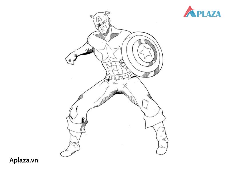 Bộ Tranh Tô Màu Captain America – Đội Trưởng Mỹ Siêu Ngầu Cho Bé