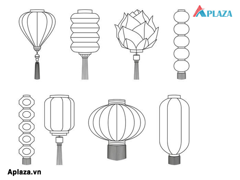 bộ tranh tô màu đèn lồng cực đẹp cho bé