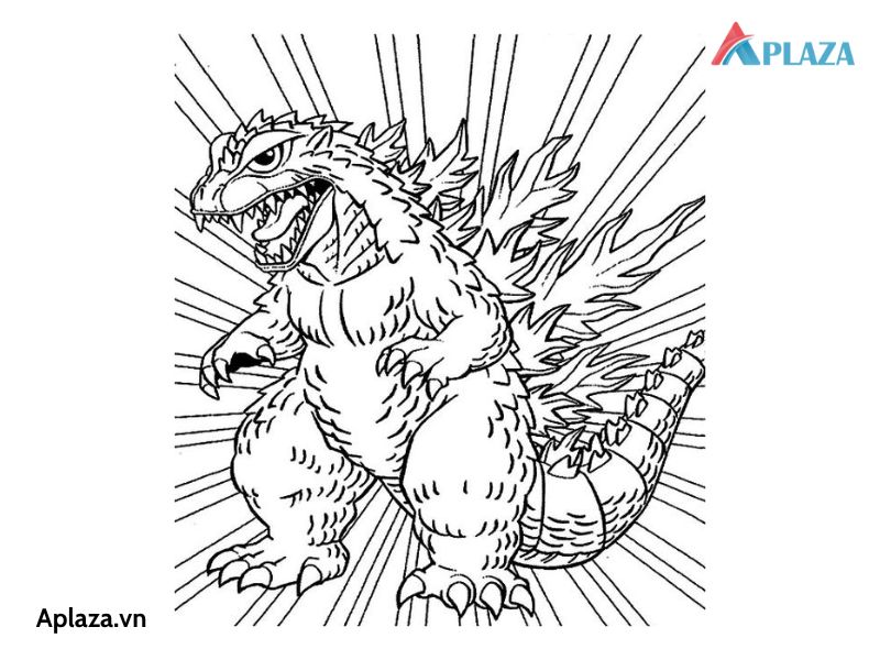 tranh tô màu Godzilla 