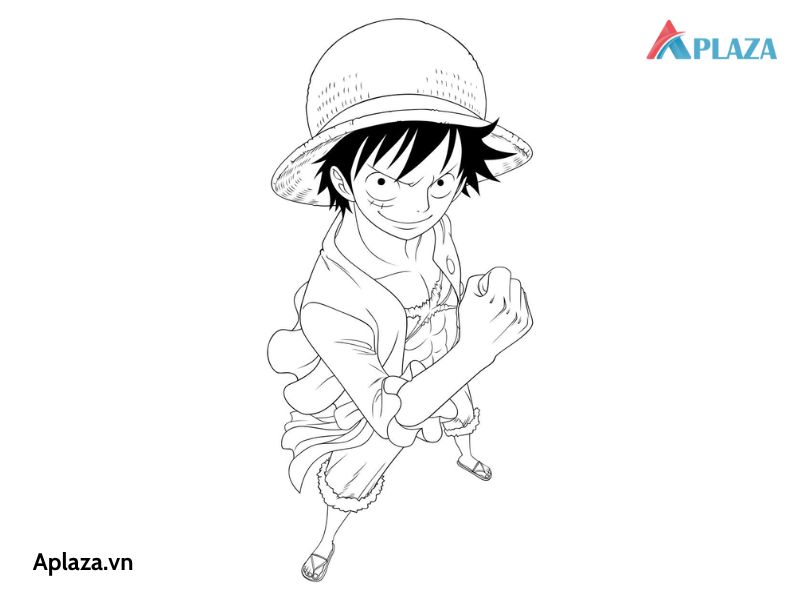 Bộ tranh tô màu Luffy đẹp siêu ngầu