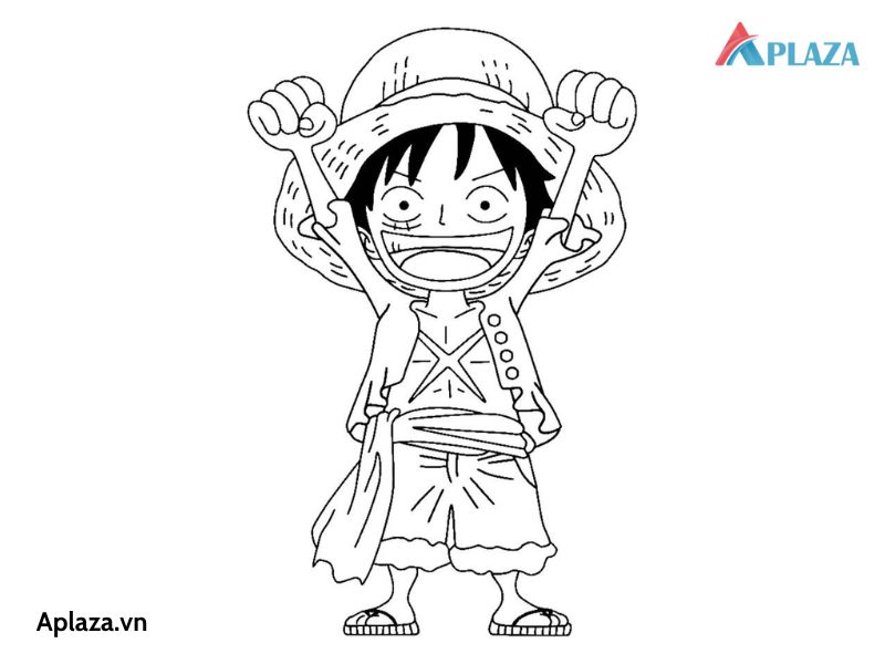 Bộ tranh tô màu Luffy đẹp siêu ngầu