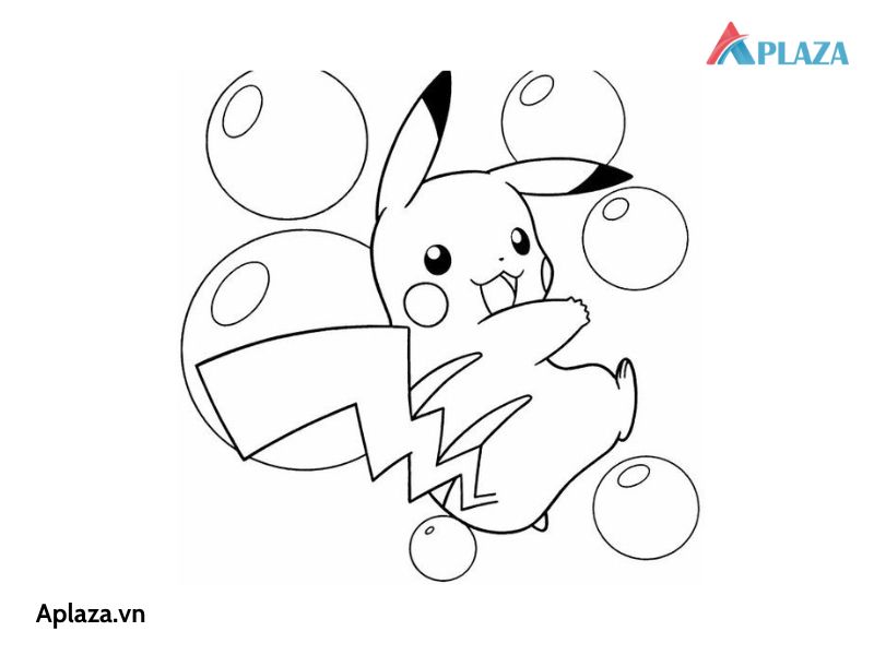 tranh tô màu Pikachu đẹp