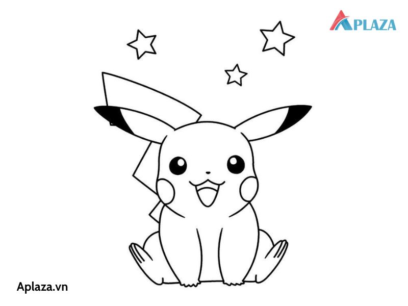 tranh tô màu Pikachu đẹp