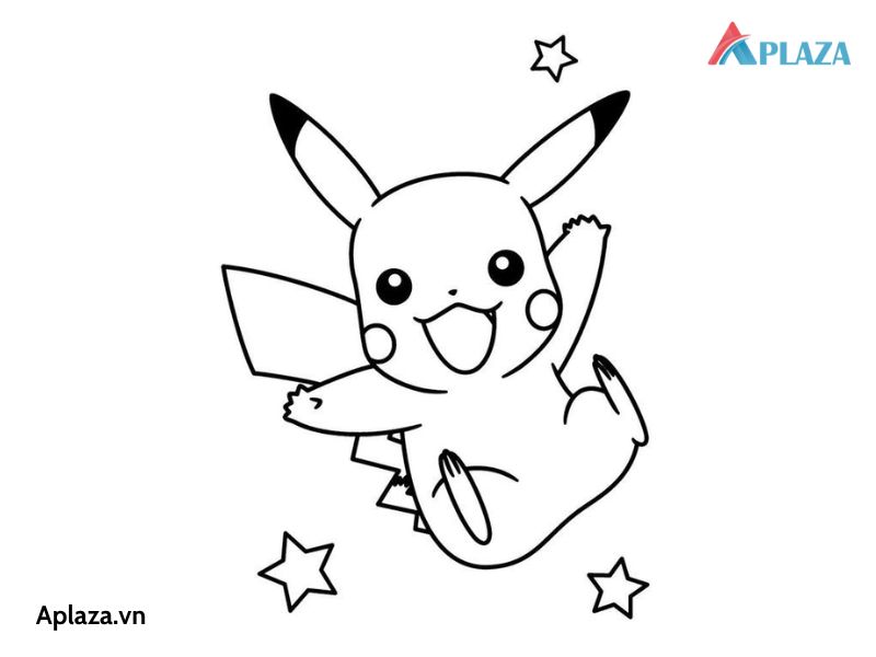 tranh tô màu Pikachu đẹp