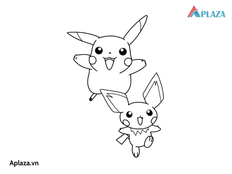 tranh tô màu Pikachu đẹp