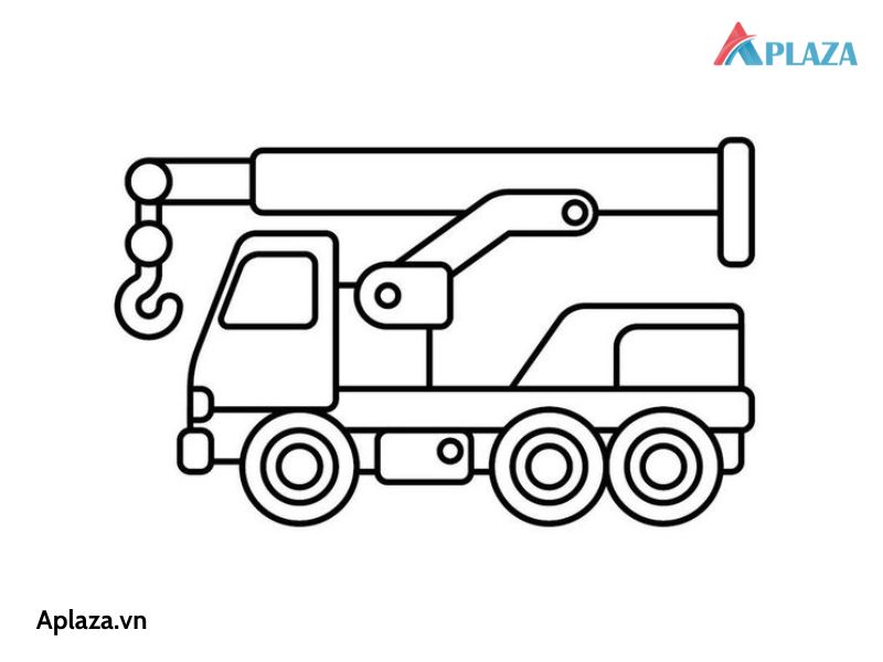 Tải Bộ Tranh Tô Màu Xe Cần Cẩu đẹp Cho Bé Tập Tô