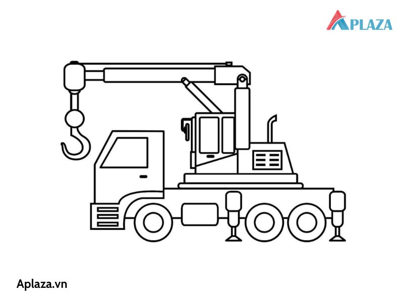 Tải Bộ Tranh Tô Màu Xe Cần Cẩu đẹp Cho Bé Tập Tô