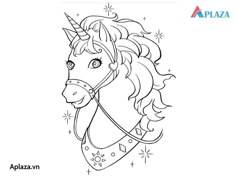 Bộ tranh tô màu kỳ lân unicorn siêu đáng yêu cho bé