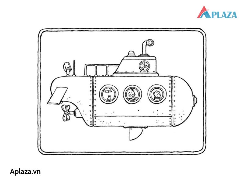Chia Sẻ Bộ Tranh Tô Màu Tàu Ngầm Siêu Chất Cho Bé