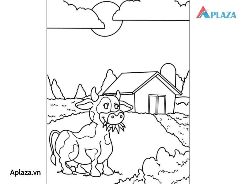 Các Mẫu Tranh Tô Màu Con Bò Dễ Thương Dành Cho Bé