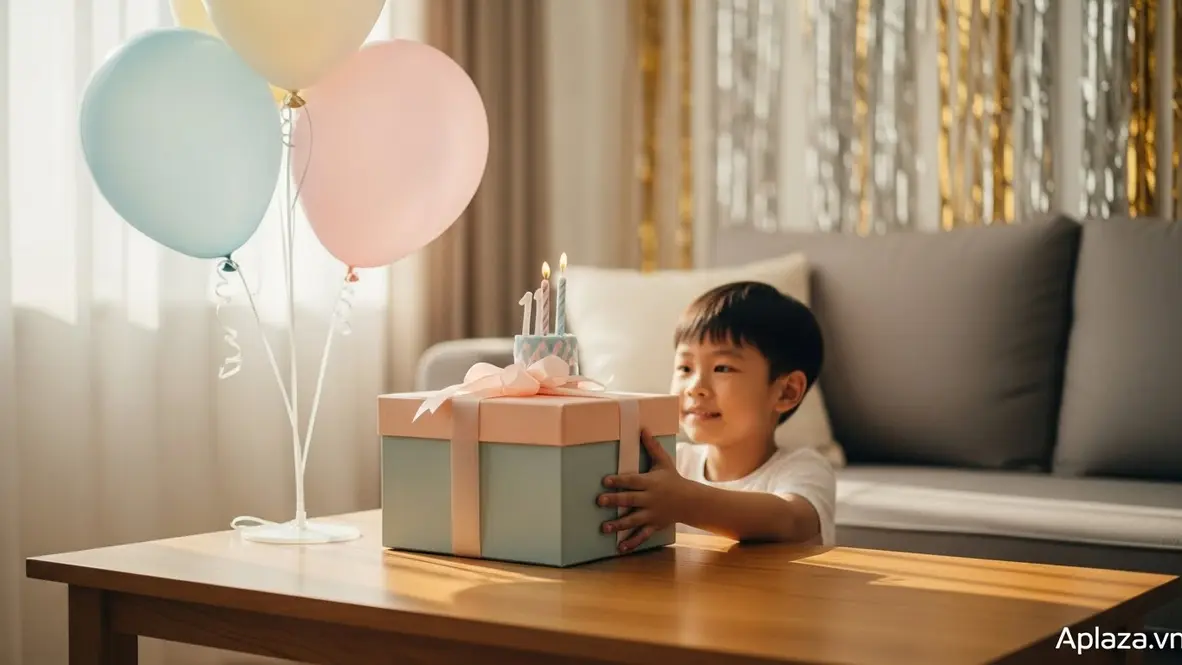 Gợi ý chọn quà theo tính cách và sở thích cho bé trai 11 tuổi trong khung cảnh sinh nhật ấm áp